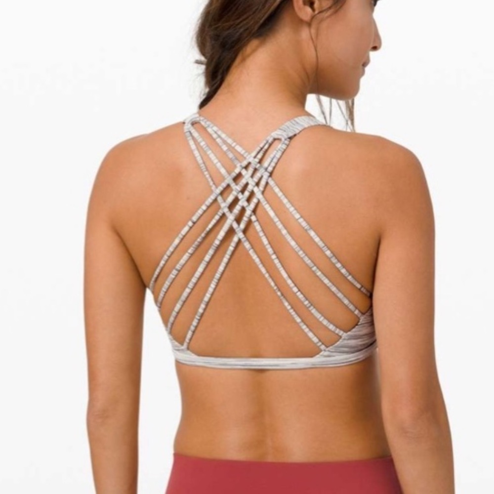 Strappy Gray Sports Bra